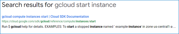 GCP Docs search results