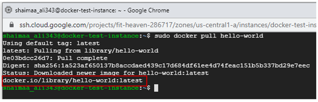 pulling hello-world container image