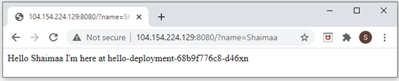 Sending a request to the Kubernetes service