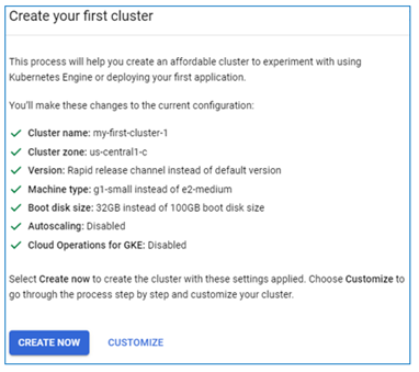 Settings for experimental clusters