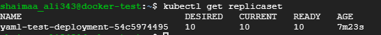 Example replicaset object