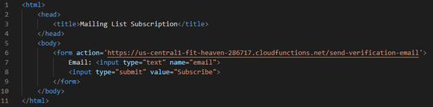 subsribe.html code