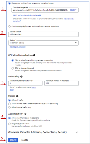 Configuring a Cloud Run Service